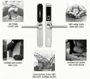 Khóa vân tay - giải pháp an toàn cho cửa nhôm kính